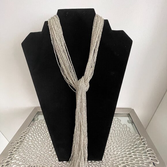 Italian Murano Silver Glass Bead Necklace - Picture 1 of 7